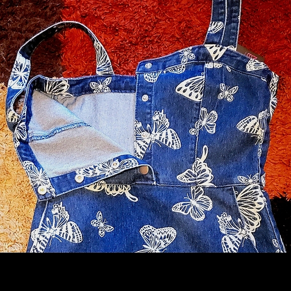 NWT   Denim with White Butterflies Dress - Picture 3 of 13